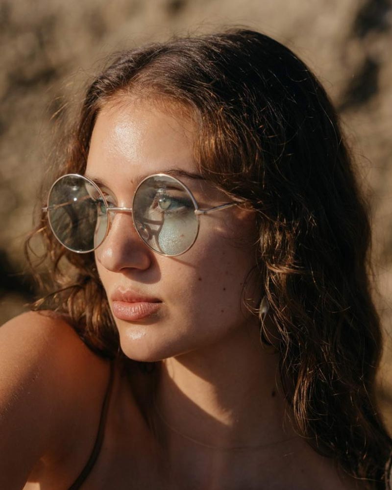Heart-shaped sunglasses with pink lenses