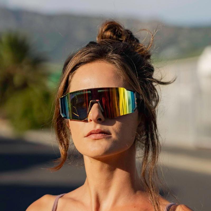 Heart-shaped sunglasses with pink lenses