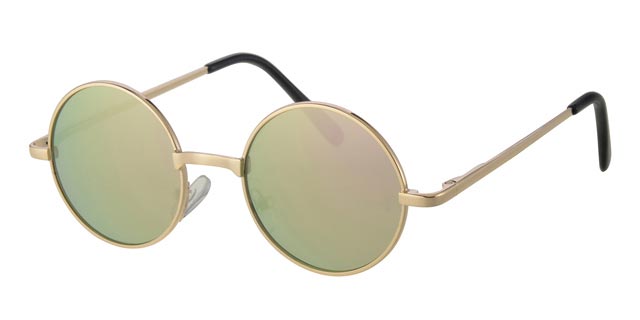 Round sunglasses in metal for children 5-8 years - Gold Pink