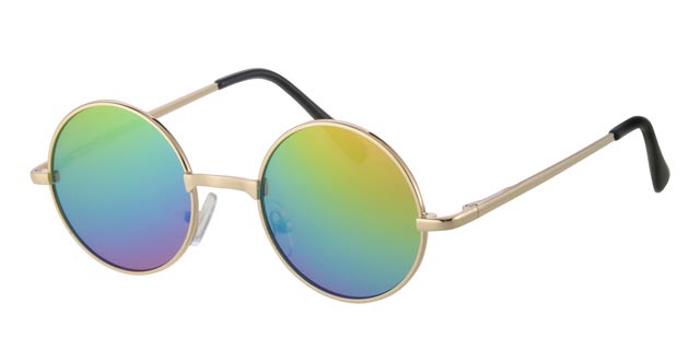 Round sunglasses in metal for children 5-8 years - Gold Rainbow
