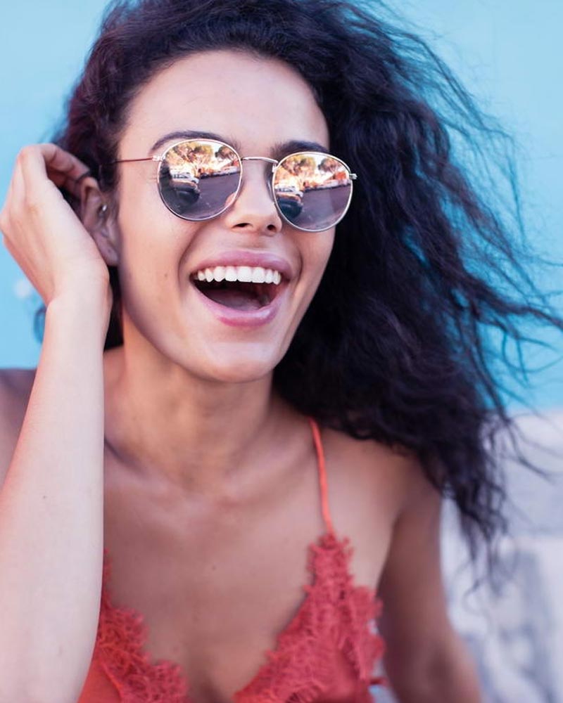 Heart-shaped sunglasses with pink lenses
