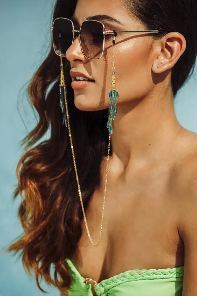 Glasögonkedja i metall #1713 (metall / 65cm)