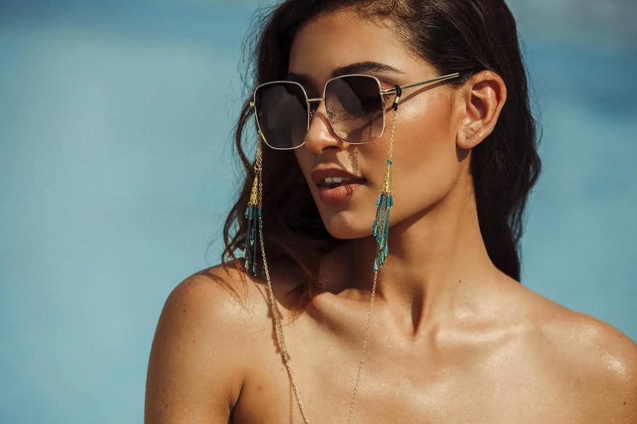 Glasögonkedja i metall #1713 (metall / 65cm)