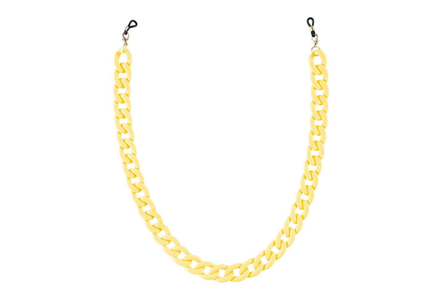 Glasögonkedja i gult (plast / 65cm)