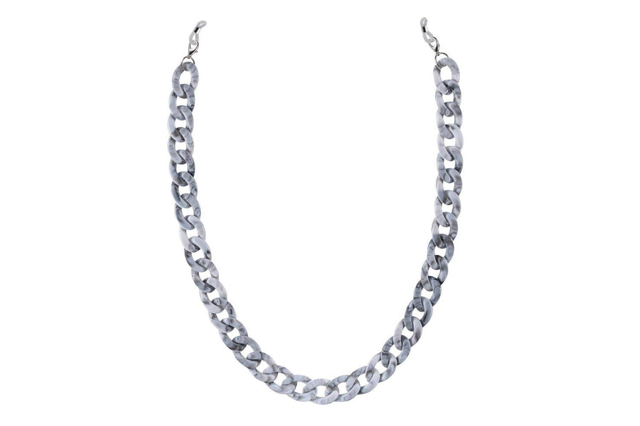 Glasögonkedja i grått (plast / 65cm)