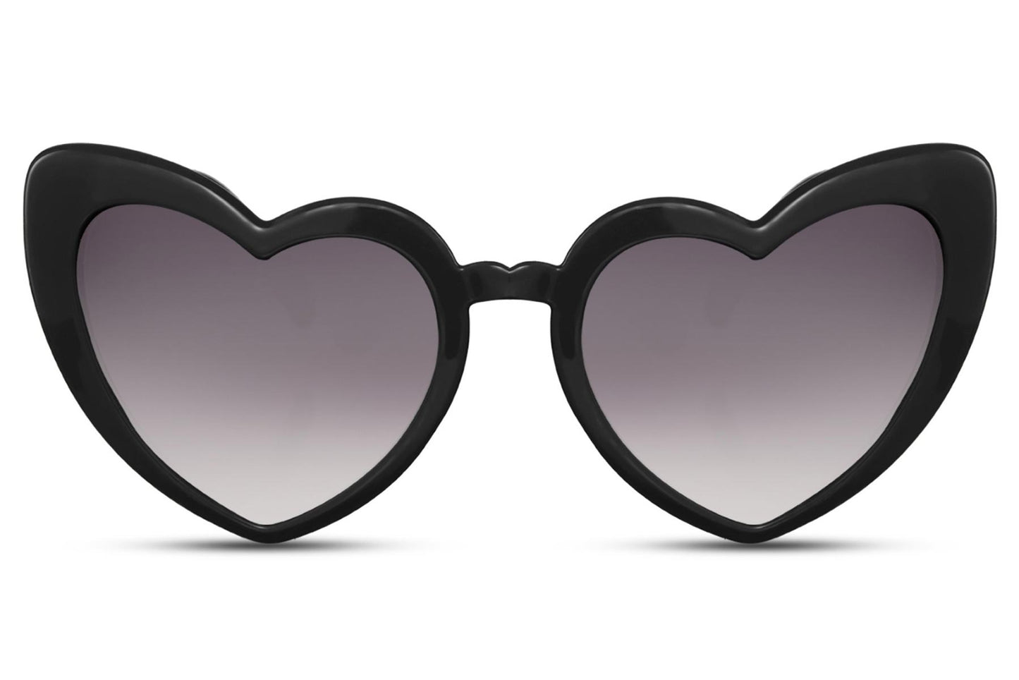 Heart-shaped sunglasses with pink lenses
