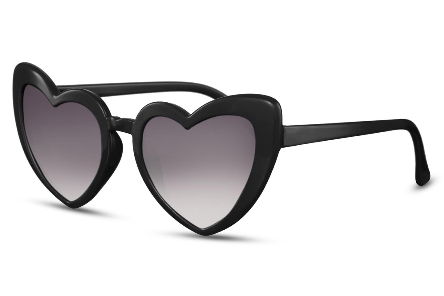 Heart-shaped sunglasses with pink lenses