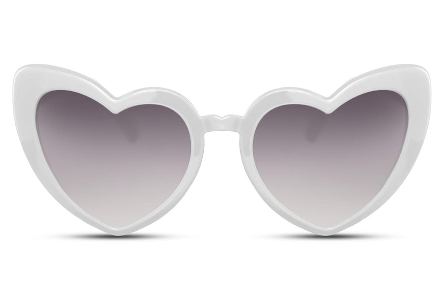 Heart-shaped sunglasses with pink lenses