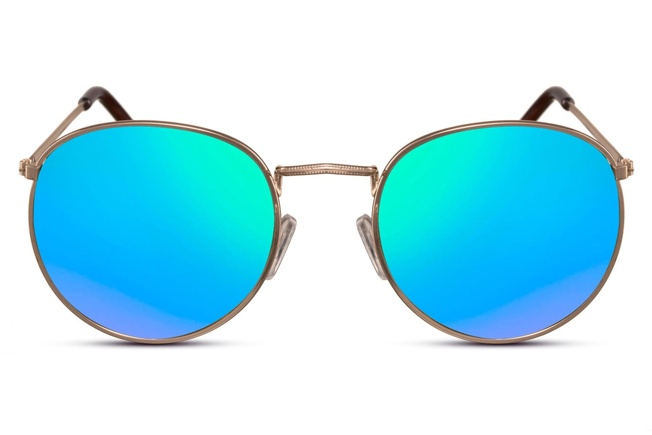 Aviator solglasögon i guldig metall med gradienta spegelglas