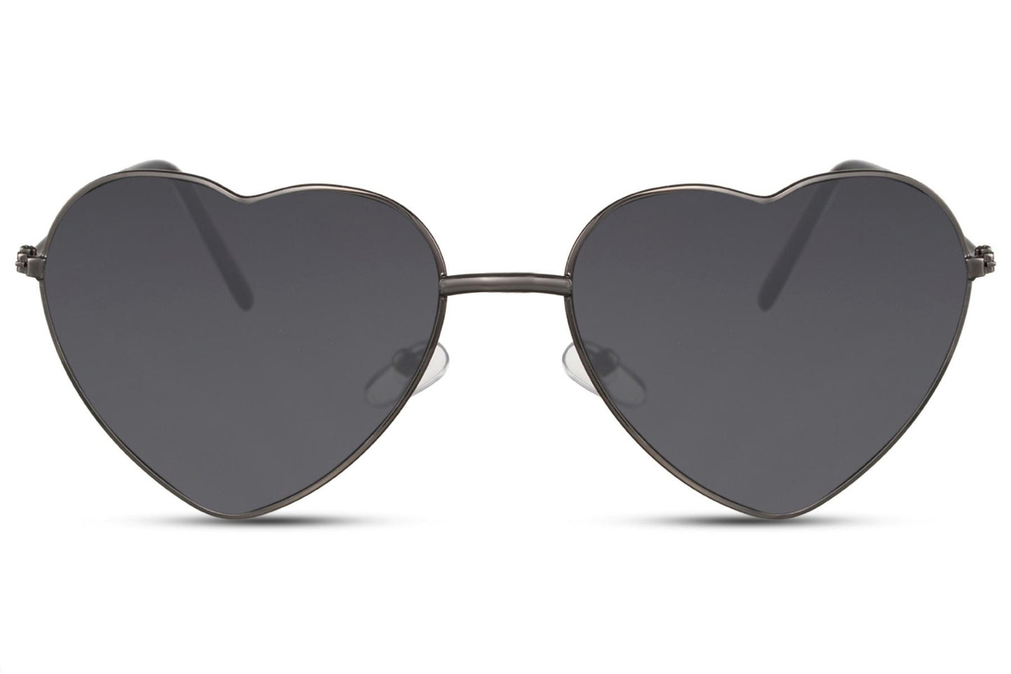 Heart-shaped sunglasses with pink lenses
