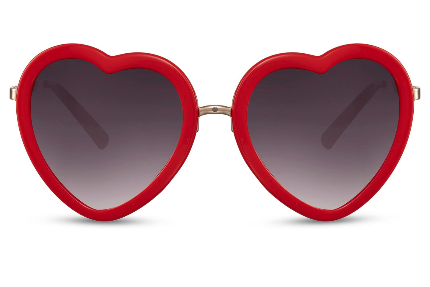 Heart-shaped sunglasses with pink lenses