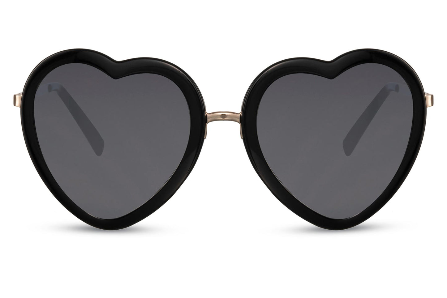 Heart-shaped sunglasses with pink lenses