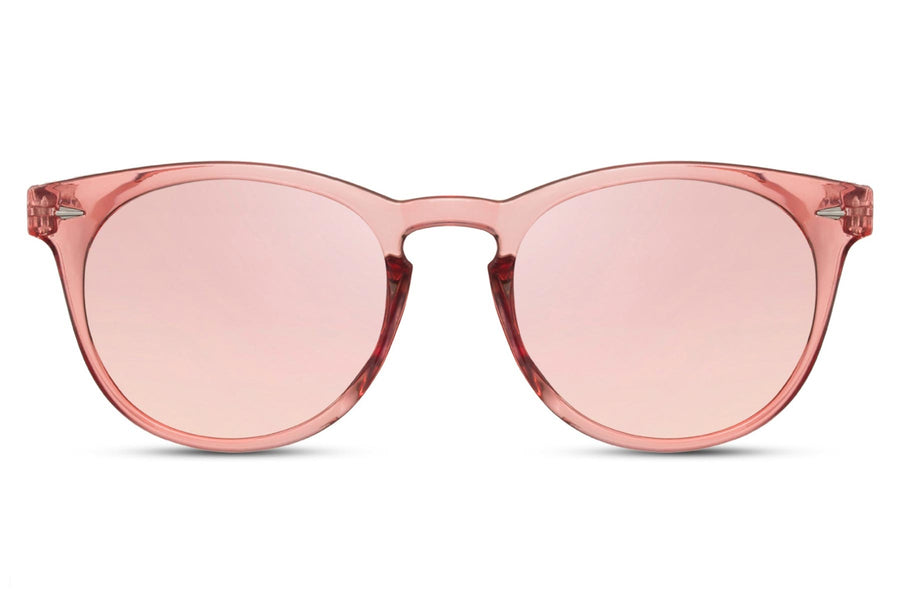 Heart-shaped sunglasses with pink lenses