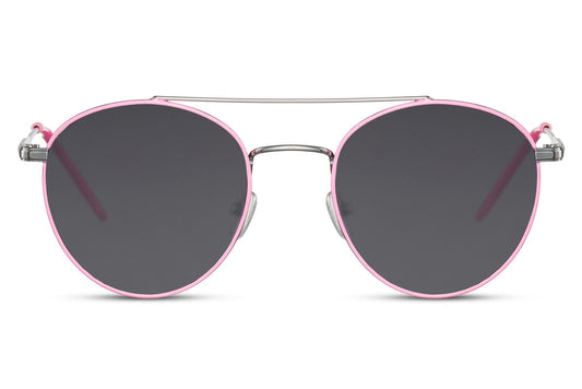 Heart-shaped sunglasses with pink lenses