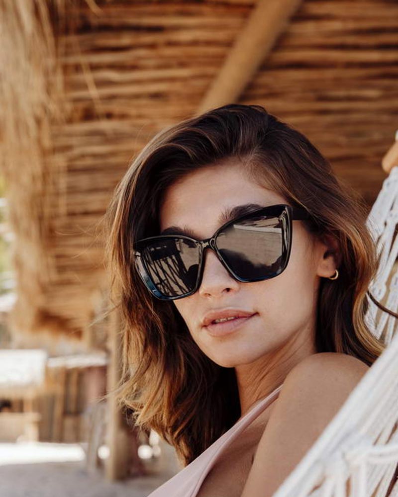 Heart-shaped sunglasses with pink lenses