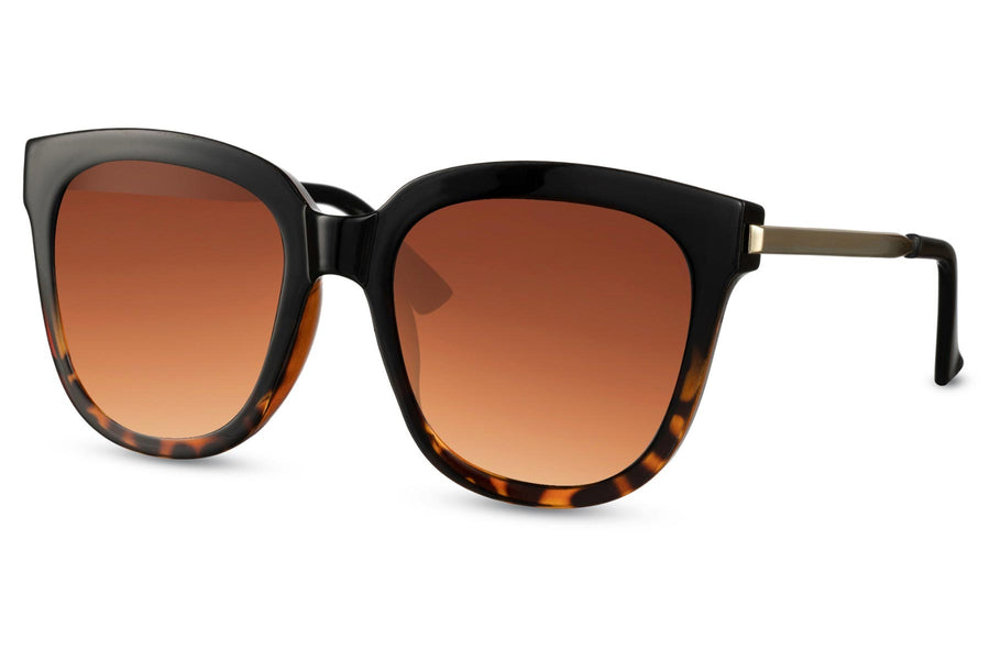 Oversized solglasögon i brunmelerat med bruna glas