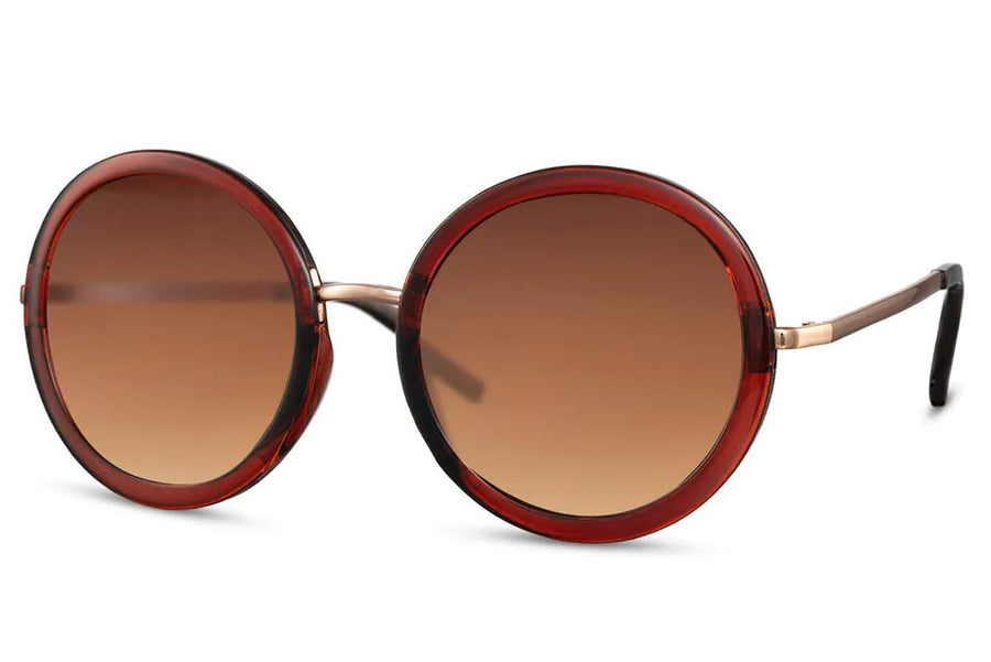 Runda solglasögon i brunt med bruna glas #2842