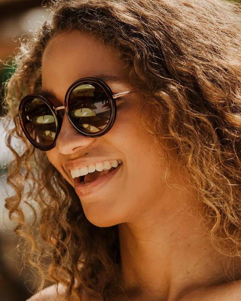 Runda solglasögon i brunt med bruna glas #2842