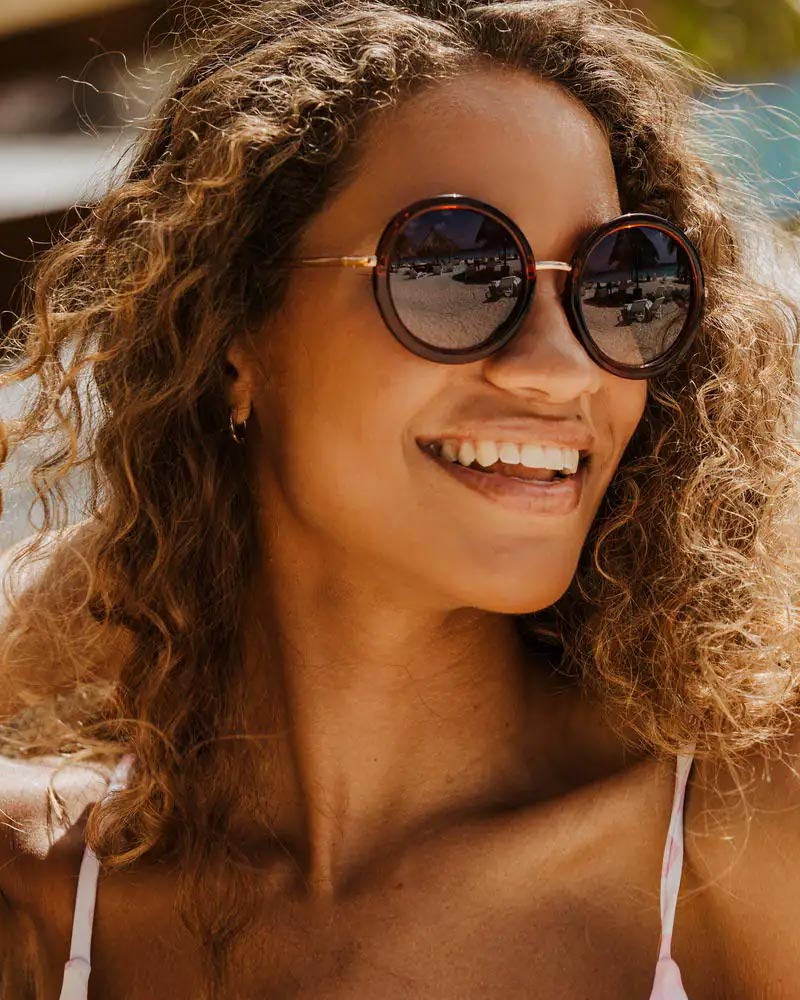 Runda solglasögon i brunt med bruna glas #2842