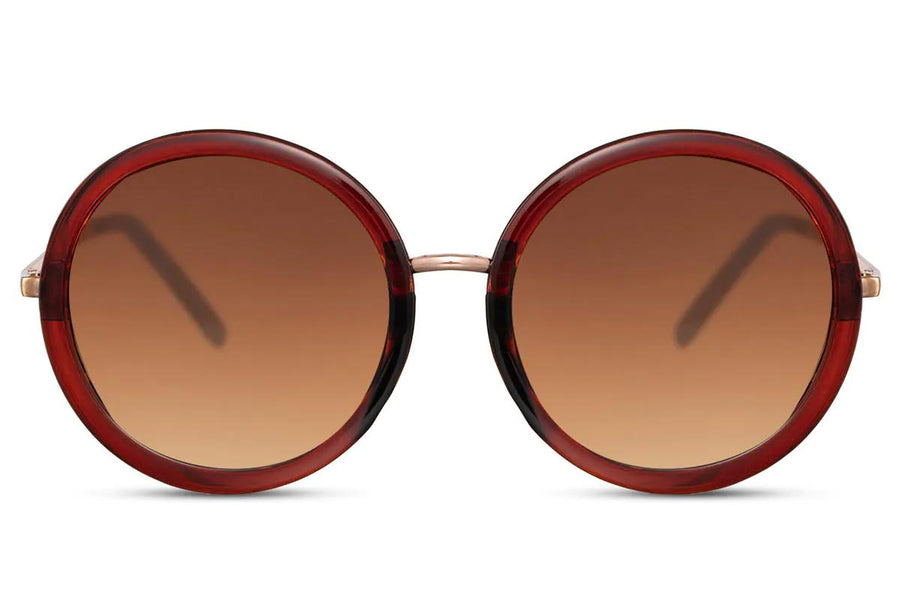 Runda solglasögon i brunt med bruna glas #2842