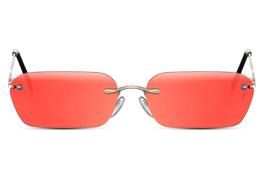 Heart-shaped sunglasses with pink lenses