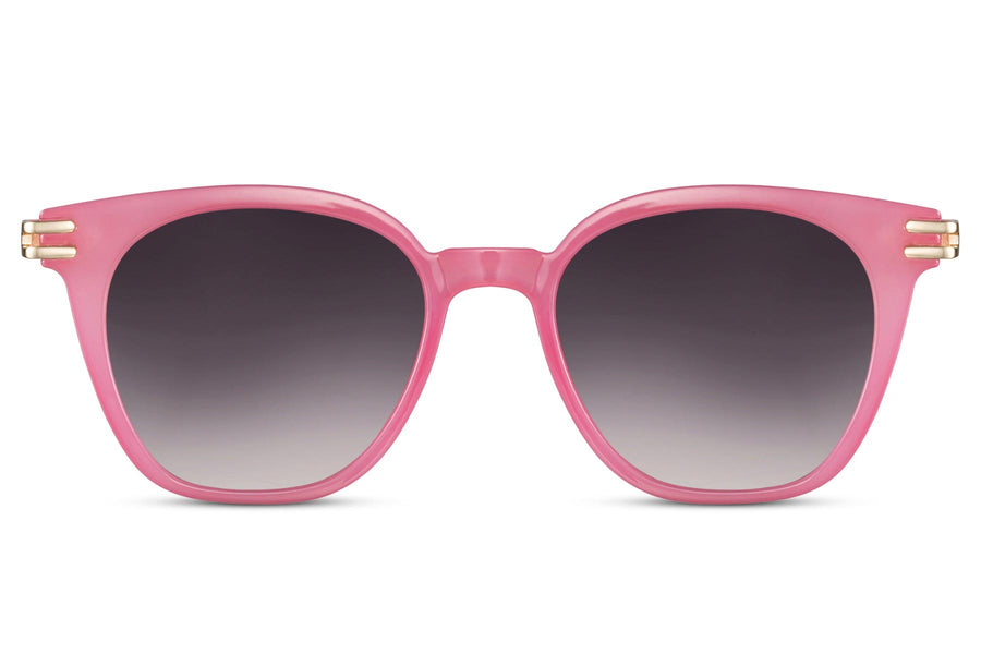 Heart-shaped sunglasses with pink lenses