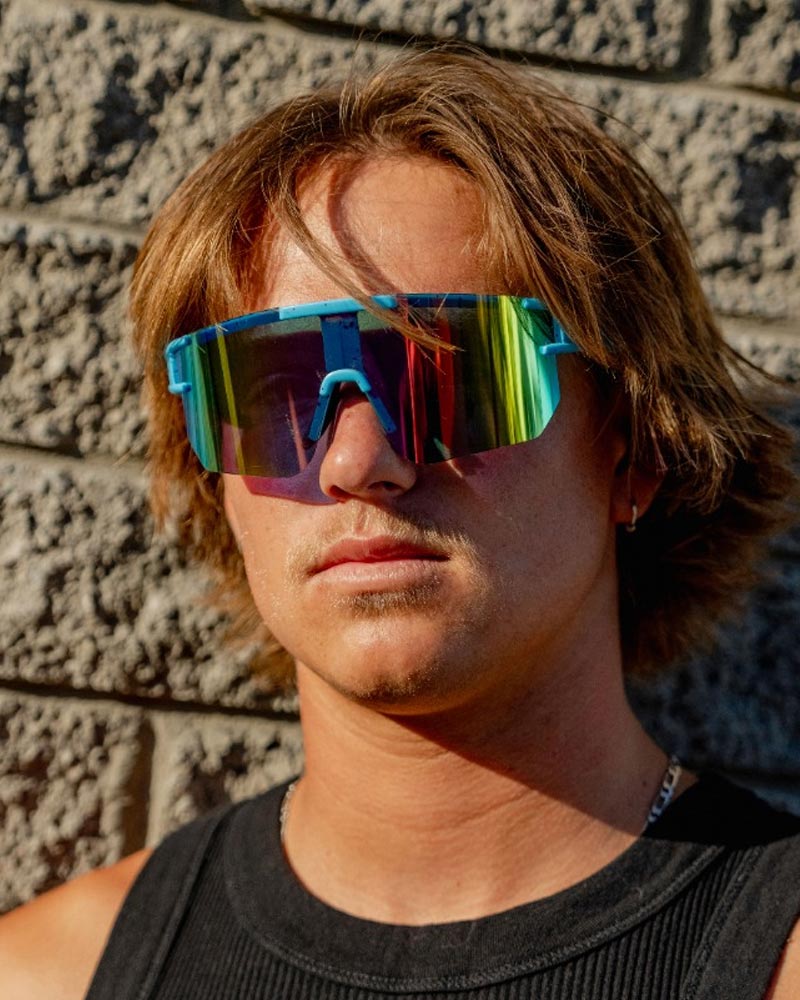 Heart-shaped sunglasses with pink lenses