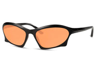 Thumbnail for Smala svarta sportiga solglasögon med orange glas