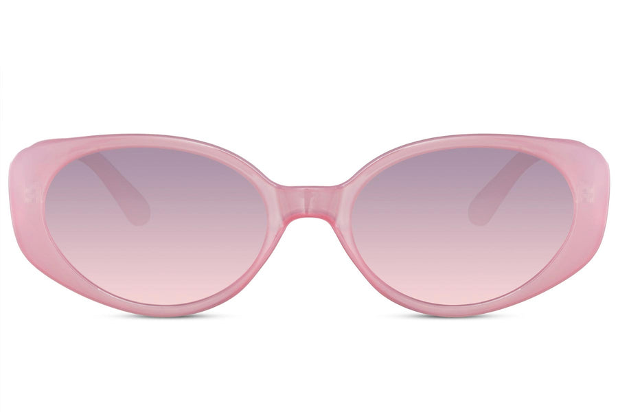 Heart-shaped sunglasses with pink lenses