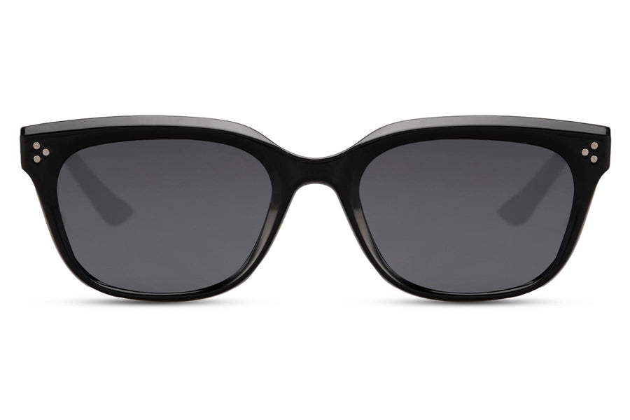 Klassiska solglasögon i svart med svarta glas #5679