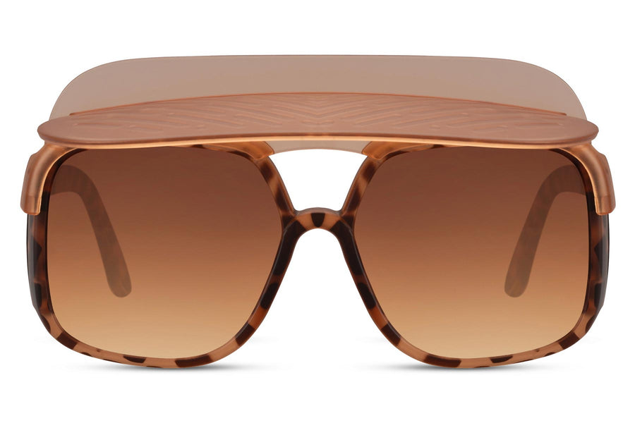 Solglasögon med solskärm i brunmelerat med bruna glas