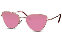 Thumbnail for Cateye solglasögon i guldig metall med rosa glas