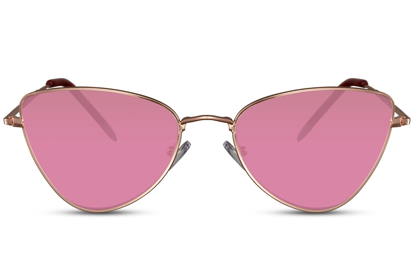 Heart-shaped sunglasses with pink lenses