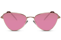 Thumbnail for Cateye solglasögon i guldig metall med rosa glas