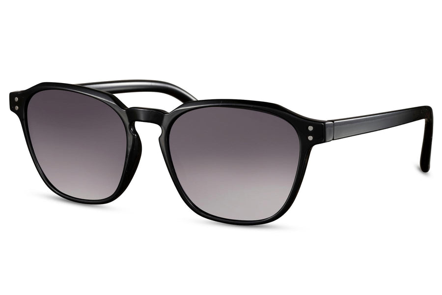 Klassiska solglasögon i svart med svarta glas #6206