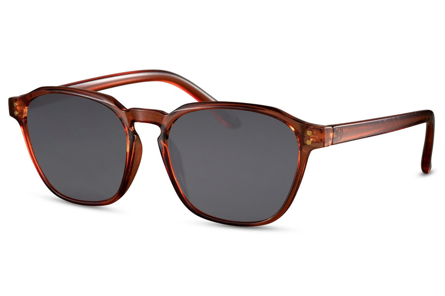 Klassiska solglasögon i brunt med svarta glas #6207