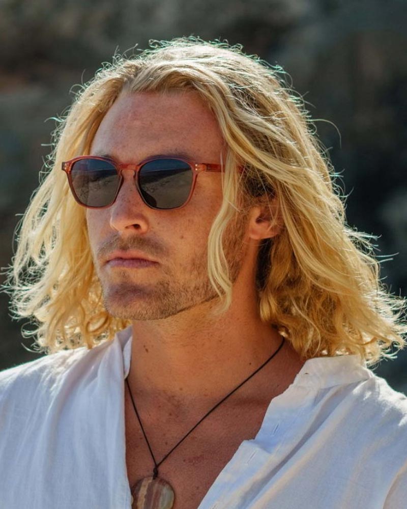 Klassiska solglasögon i brunt med svarta glas #6207