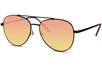 Thumbnail for Aviator solglasögon i svart metall med orange glas