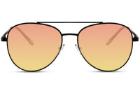 Thumbnail for Aviator solglasögon i svart metall med orange glas