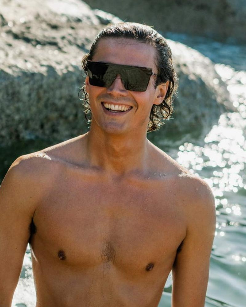 Heart-shaped sunglasses with pink lenses