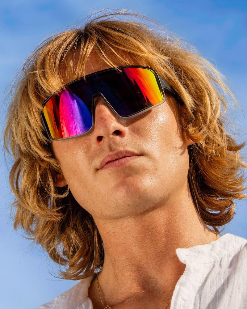 Heart-shaped sunglasses with pink lenses