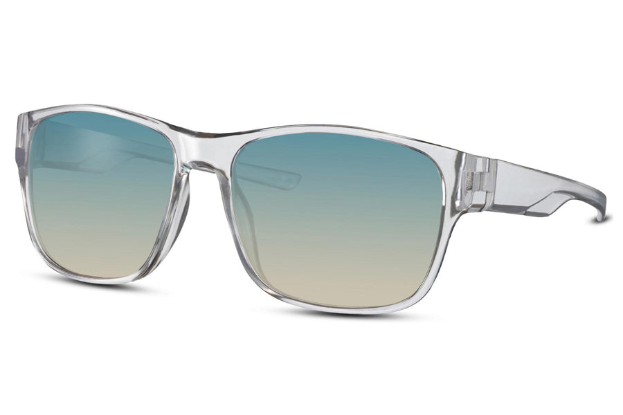 Klassiska solglasögon med transparenta bågar och gradienta glas