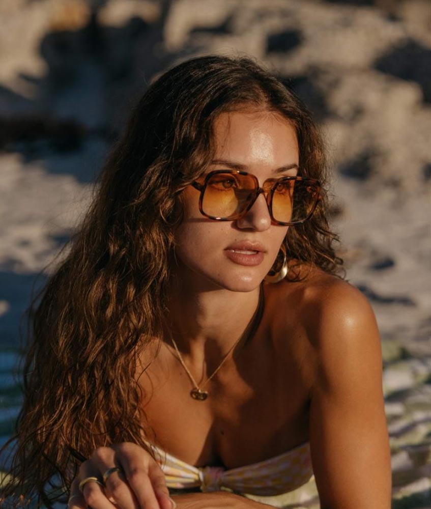 Heart-shaped sunglasses with pink lenses