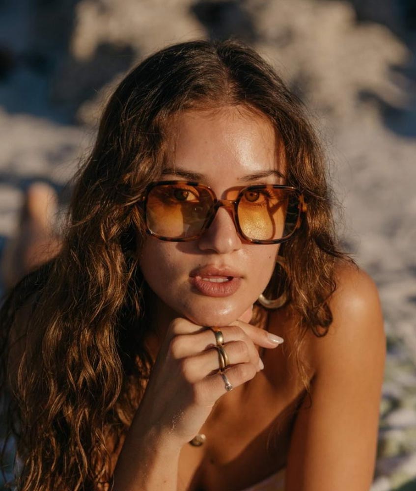 Heart-shaped sunglasses with pink lenses