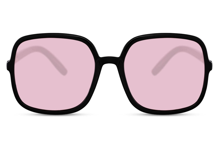 Heart-shaped sunglasses with pink lenses