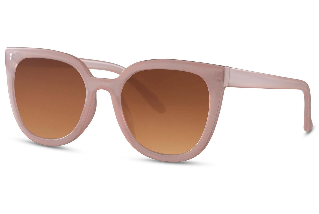 Oversized Cateye solglasögon i rosa med tonade glas
