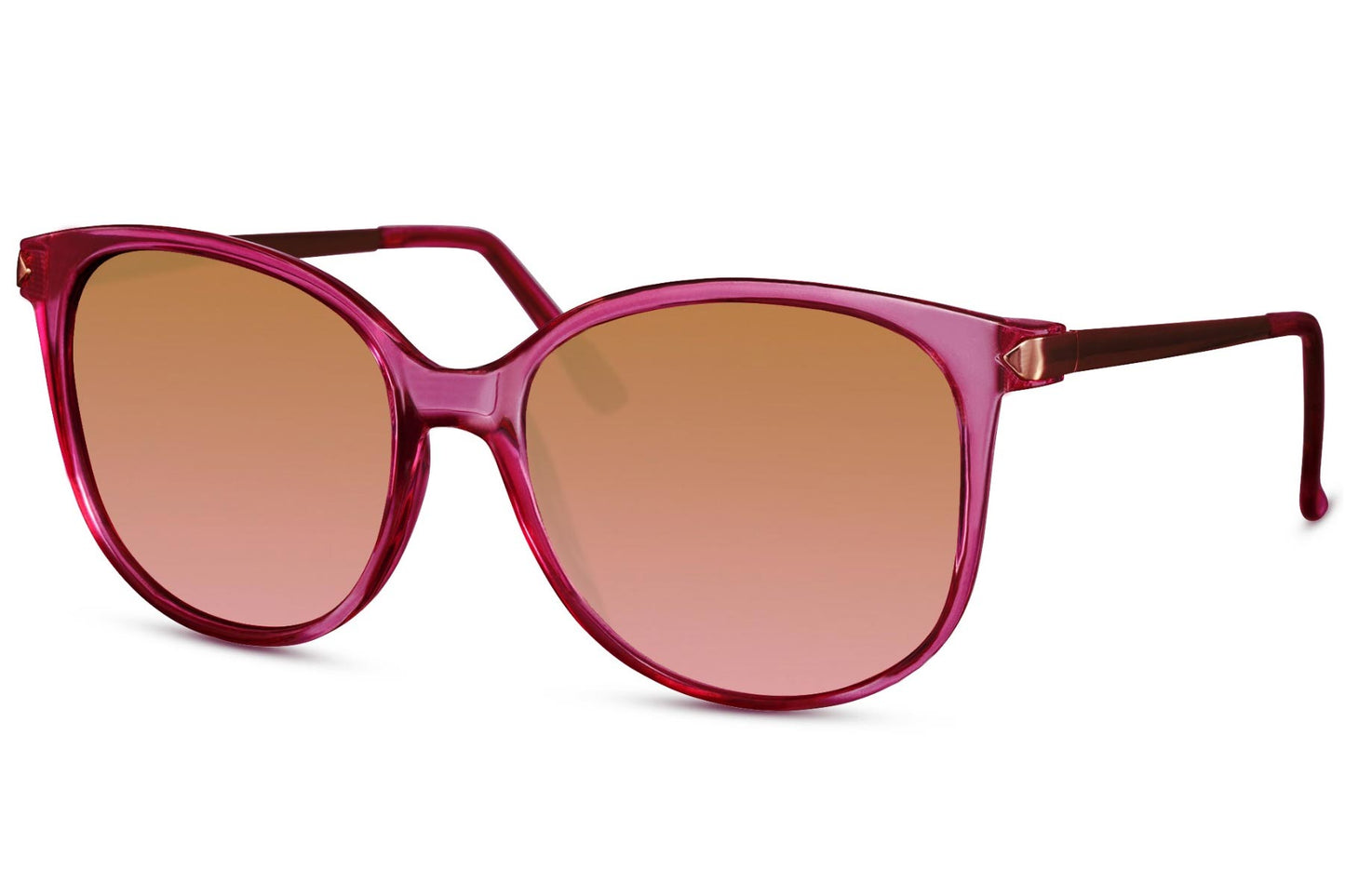 Oversized Cateye solglasögon i lila med bruna glas