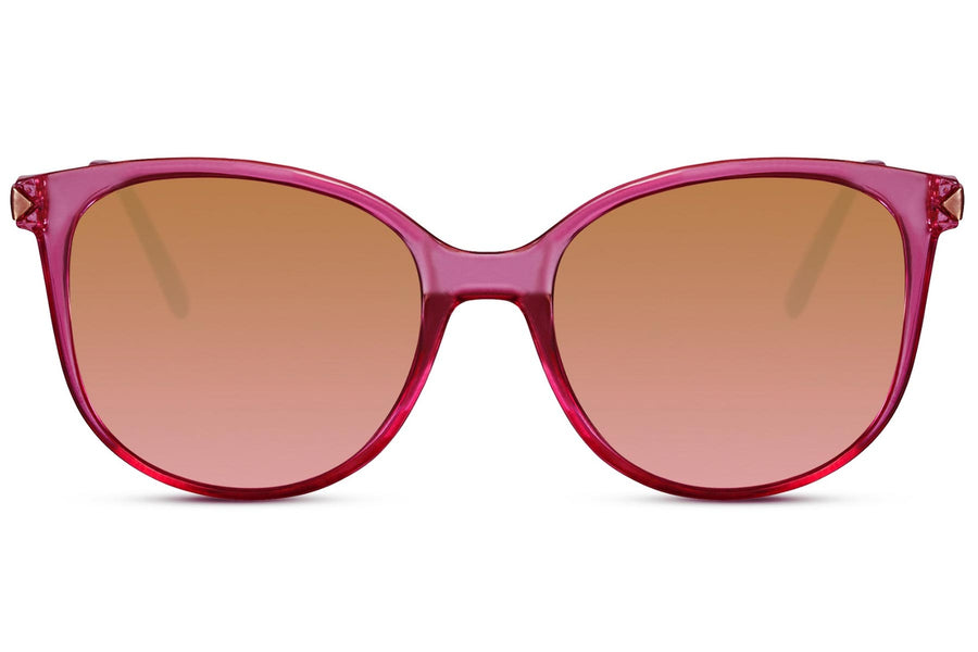 Heart-shaped sunglasses with pink lenses