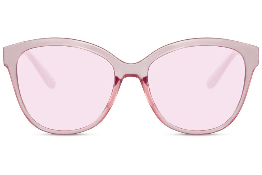 Oversized Cateye solglasögon i rosa med rosa glas