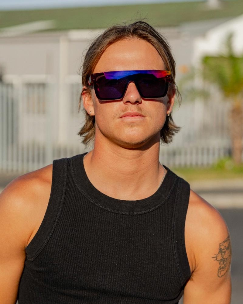 Heart-shaped sunglasses with pink lenses